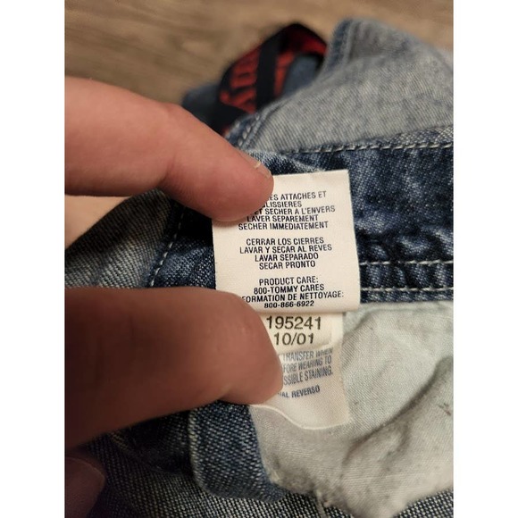 Vintage 2001 Y2K Tommy Hilfiger Tommy Jeans Blue Denim Overall Shorts Adult M - Picture 9 of 9
